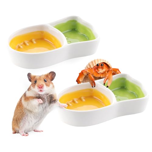 DQITJ 2 Stück Einsiedlerkrebse Keramik Futter- und Wassernapf Hamster Anti-Dreh-Futternapf für Hamster Zuckergleiter Einsiedlerkrebs Kleintiere DQITJ 2 Stück Einsiedlerkrebse Keramik Futter- und Wassernapf Hamster Anti-Dreh-Futternapf für Hamster Zuckergleiter Einsiedlerkrebs Kleintiere von DQITJ