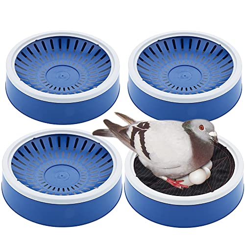 DQITJ 4 Stück Taubennest aus Kunststoff für Wachteln und Vogelzucht, mit 4 Stoffmatten von DQITJ