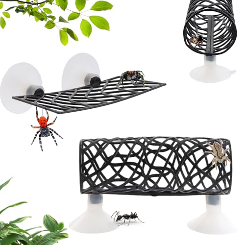 Kunststoff Springspinne Versteck Set mit Saugnapf Kletterzubehör Kletterspielzeug zum Springen und kleine Spinnen von DQITJ