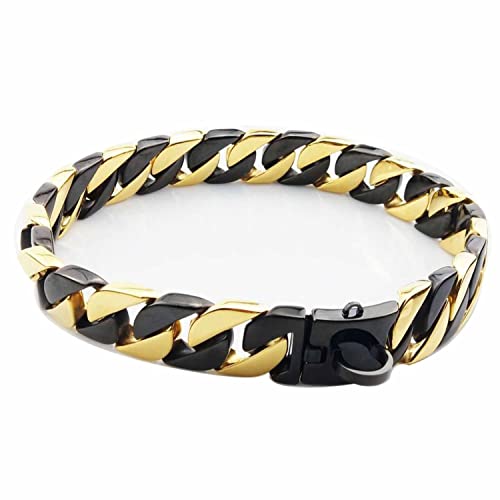 DQZRTUECA 32 mm breites, Robustes Hundehalsband mit kubanischem Kettenglied und Stahlschnalle, robuste Hundehalsband-Halskette aus Edelstahl und Metall(18inch) von DQZRTUECA