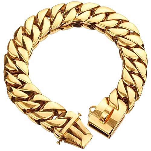 DQZRTUECA Großes Hundekettenhalsband, kubanische Hundekette mit Sicherheitsverschluss, 32 mm Breite, stark, robust, kausicher, for mittelgroße und große Hunde, amerikanischer Pitbull, deutscher Schäfe DQZRTUECA Großes Hundekettenhalsband, kubanische Hundekette mit Sicherheitsverschluss, 32 mm Breite, stark, robust, kausicher, for mittelgroße und große Hunde, amerikanischer Pitbull, deutscher Schäfe von DQZRTUECA