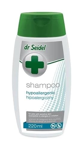 DR SEIDEL Hypoallergenes Shampoo 220ml Konzentriertes hypoallergenes Shampoo für Hunde mit einer speziell für die Bedürfnisse, mit besonders anfälliger Haut Formel von DR SEIDEL