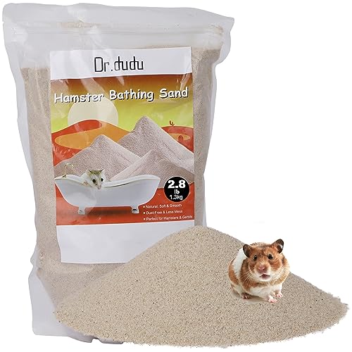 DR.DUDU Hamster-Badesand, 1,3 kg, staubfreier Wüstensand oder Töpfchensand für Hamster, Chinchillas, Rennmäuse, syrische Mäuse und kleine Tiere (Beige) von DR.DUDU