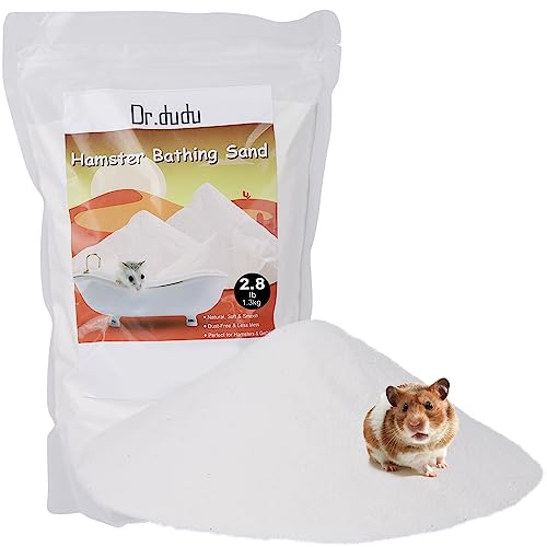 DR.DUDU Hamster-Badesand, 1,3 kg, staubfreier Wüstensand oder Töpfchensand für Hamster, Chinchillas, Rennmäuse, syrische Mäuse und kleine Tiere (weiß) von DR.DUDU