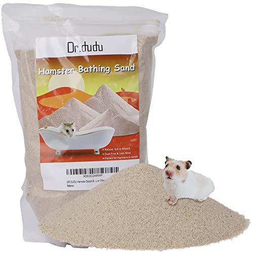 DR.DUDU Hamster-Badesand, 3 kg, staubfrei, Wüstensand oder Töpfchenstreu, Sand für Hamster, Chinchillas, Rennmäuse, syrische Mäuse, kleine Tiere (beige) von DR.DUDU