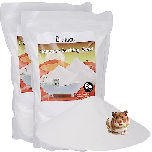 DR.DUDU Hamster-Badesand, 5,4 kg, staubfreier Wüstensand oder Töpfchenstreu, Sand für Hamster, Chinchillas, Rennmäuse, syrische Mäuse und kleine Tiere (weiß) von DR.DUDU