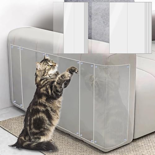 DR.DUDU Katzenkratz-Möbelschutz, klare Couch Eckenschutz für Indoor-Katzen, Anti-Kratz-Abschreckung Klebeband vor Katzenkratzen (12 Pack + 60 Twist Pins) von DR.DUDU