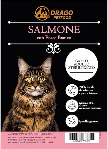 Drago 300 g Linie Connoisseur Cat Katze Erwachsene sterilisiert Lachs mit weißem Fisch von DRAGO PETFOOD