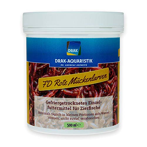 DRAK-Aquaristik - Einzelfuttermittel für Zierfische - FD Rote Mückenlarven in der 500 ml Dose - Gefriergetrocknetes Qualitäts-Fischfutter DRAK-Aquaristik - Einzelfuttermittel für Zierfische - FD Rote Mückenlarven in der 500 ml Dose - Gefriergetrocknetes Qualitäts-Fischfutter von DRAK-Aquaristik