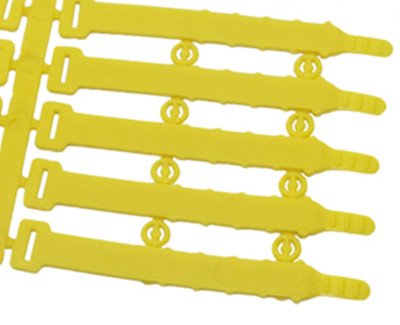 100 Stück Vogel, Taube, Wachtel, Huhn, weich, Ring, Qualität, PVC, 0,8 mm, 1,0 mm, 1,2 mm, 1,4 mm, 1,6 mm, Ringe, 5 Farben (Gelb, 100 Stück) von DRBAPQLXD
