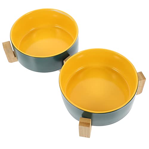 DRESSOOS Keramik-futternapf-Set Für Haustiere Doppelter Erhöhter Futter- Und Wassernapf Leicht Zu Reinigen Und Zu Installieren von DRESSOOS