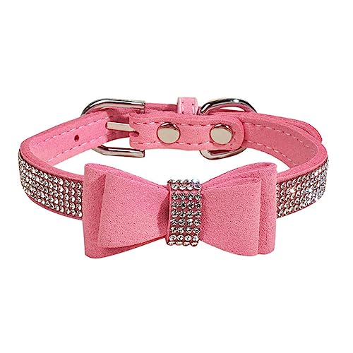DRESSOOS Schal 1 Satz Diamanthalsband für Haustiere rosa Halskette pet Supplies Blumenhalsband für Haustiere für Hunde Lederhalskette rosa Bandanas für Haustierhunde Kätzchenhalsbänder von DRESSOOS