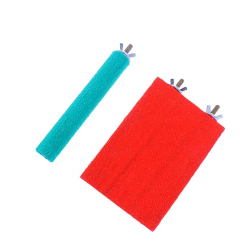 DRESSOOS 2-in-1 Papagei Grind Bar Sprungbrett Spielzeug Set für Nymphensittich Vogel Spielzeug Naturholz Sitzstange Sprungbrett Käfig Zubehör für Fuß Übung von DRESSOOS