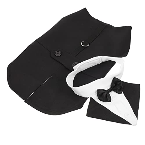 DRESSOOS 1 Satz Hunde-Smoking Zubehör Für Haustierkostüme Hundegeburtstagsfeier Züchten Hundehalsband Mit Fliege Binden Dackel Kostü Hundekostüme Haustierkleidung Outfits Baumwolle Black von DRESSOOS