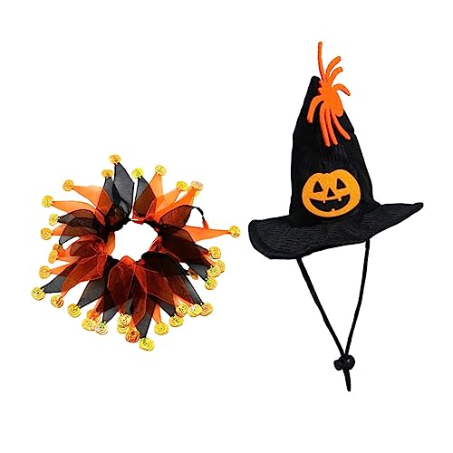 DRESSOOS 1 Set Katze Halloween Hut Halstuch Set Entzückende Pet Liefert Für Party Dress up von DRESSOOS