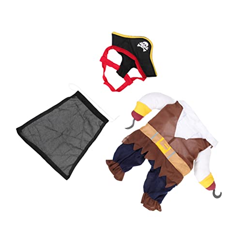 DRESSOOS Halloween-hundeparty Sulies-piratenkostüm Hundekleidung Hund Pirat Cosplay Dekorativer Welpenpiratenanzug von DRESSOOS