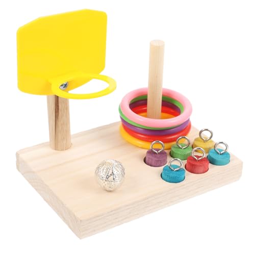 DRESSOOS 1 Satz Vogel Spielzeug Desktop-Spielzeug Vogel-intelligenzspielzeug Rattan Vogelspielzeug Dealspet-zubehör Nymphensittich Spielzeug Holzspielzeug Hölzern Vogelring Beissen von DRESSOOS