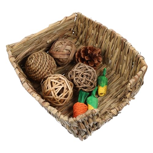DRESSOOS 1 Set Chinchilla Spielzeug, Kaninchenzeug, Chinchilla Bett, Häschen, Gewebtes Nest, Häschen Kauspielzeug, Strohbettwäsche, Kaninchen Strohmatte, Hamster Spielzeug, Häschen DRESSOOS 1 Set Chinchilla Spielzeug, Kaninchenzeug, Chinchilla Bett, Häschen, Gewebtes Nest, Häschen Kauspielzeug, Strohbettwäsche, Kaninchen Strohmatte, Hamster Spielzeug, Häschen von DRESSOOS