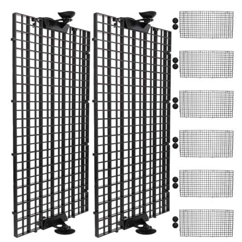 DRESSOOS 1 Set Fish Tank Isolation Board Fischtank Plastik Gitter Aquarium Teiler Saugbecher Aquarium -Trennzeichen Plastiknetz Aquarium Mesh Betta Fischisolation Tank Plastik von DRESSOOS