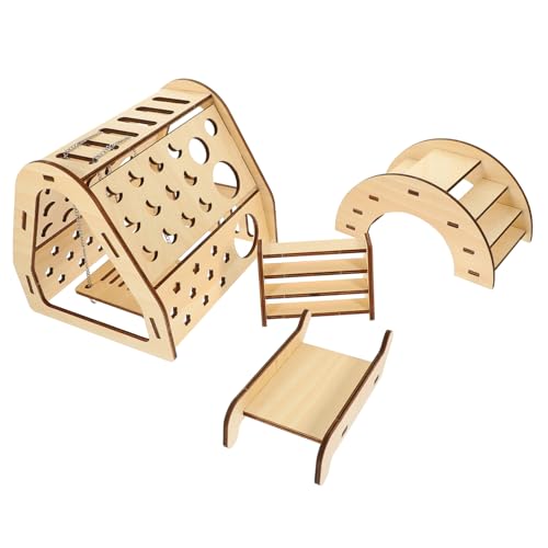 DRESSOOS 1 Set Hamster Holzhaus DIY Versammelten Spielzeug Kleintier Habitat Dekoration DIY Hamster Folie Versteck Hamsterzubehör DIY Hamster Lebensraum Dekorationen Hamster Holzhaus von DRESSOOS