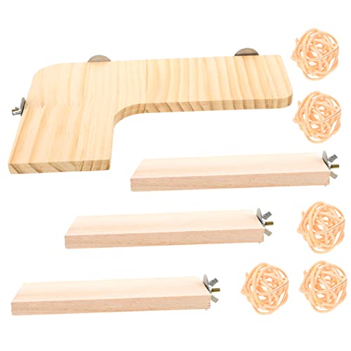 DRESSOOS 1 Set Hamster Sprungplattform, Sprungständer, Haustier Sprungbrett, Kletterbrett Für Papageien, Holz Sprungbrett, Praktisches Kletterbrett, Haushalts Kletterbrett, Hamster von DRESSOOS