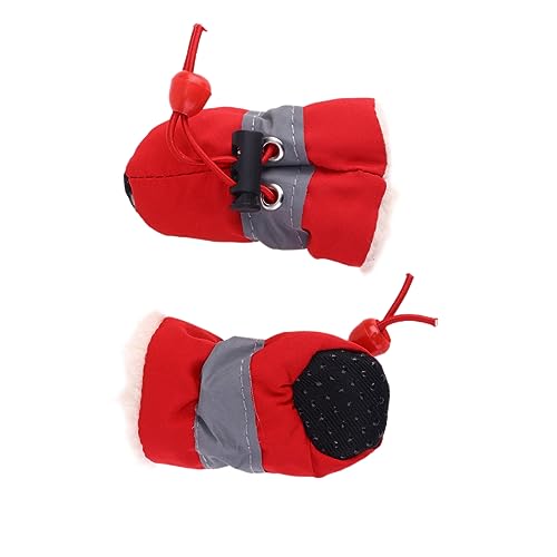 DRESSOOS 1 Set Haustier Anti Rutsch Schuhe Für Hunde Regenstiefel Mit Dickem üsch rutschfeste Pfotenschutz Sohle Hundestiefel Rot Größe 1 Ideal Für Nasse Und Kalte Tage DRESSOOS 1 Set Haustier Anti Rutsch Schuhe Für Hunde Regenstiefel Mit Dickem üsch rutschfeste Pfotenschutz Sohle Hundestiefel Rot Größe 1 Ideal Für Nasse Und Kalte Tage von DRESSOOS