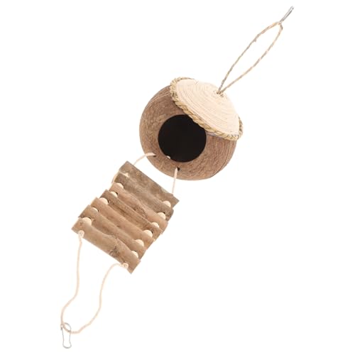 DRESSOOS 1 Set Vogelhaus Aus Kokosgras, Papageien Stamm Für Käfig, Schwimmende Holzleitern, Stammhausleitern Für Vögel, Hängende Kokosnuss Stammholzleitern, Kokosnuss Vogelkäfig, von DRESSOOS