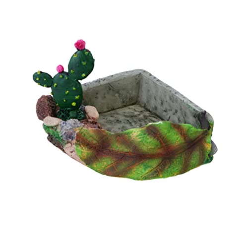 DRESSOOS Robuster Wassernapf Für Reptilien Mit Kaktusmuster Futternapf Für Schildkröten Schlangen Eidechsen Heimtierbedarf von DRESSOOS