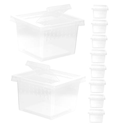 DRESSOOS 10 Stück Reptilien Futterbox Transparent Reptilienzuchtbox Lebensraum Habitat Für Schnecken Spinnen Und Eidechsen Robuste Konstruktion Mit Atmungsaktivem Loch Und Einfachem von DRESSOOS