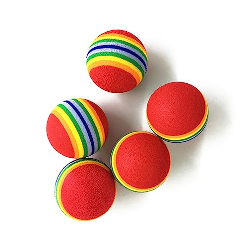 DRESSOOS 10St Eva Regenbogen Hund Softplay Spielzeug Katze Spielzeuge Regenbogenball Spielzeug mit schwimmenden Kugeln Kleiner Hund Schaumkugel Schweben Regenbogenkugel von DRESSOOS