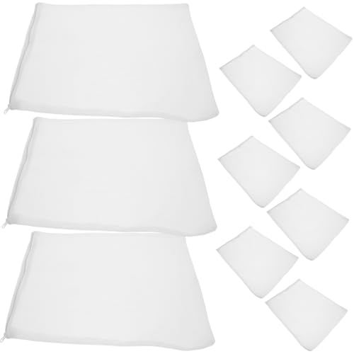DRESSOOS 10 Stück Filterbeutel für Aquarien Filtermedienbeutel aus feinmaschigem Polyester austauschbare Filtertasche 35 x 45 cm weiß und bruchfest von DRESSOOS