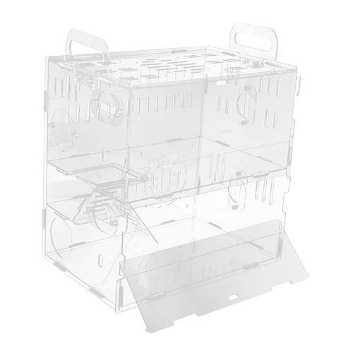 DRESSOOS 1pc Acryl Hamster Käfig Villa 30x20x30cm Zufällig Griff für Haustier DRESSOOS 1pc Acryl Hamster Käfig Villa 30x20x30cm Zufällig Griff für Haustier von DRESSOOS