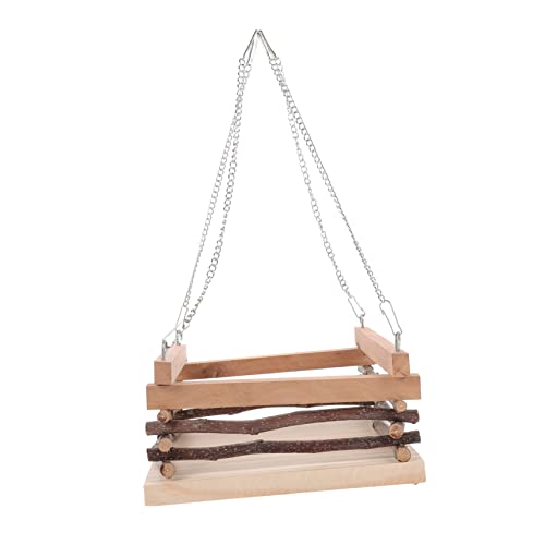 DRESSOOS Haustier-Hängematte hölzerne Hamsterhütte sichere Schaukel für Meerschweinchen Nistbett Spielzeugnest für Haustiere von DRESSOOS