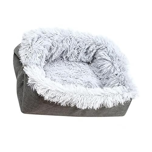 DRESSOOS Weiches Katzenbett-nestpolster 2-in-1-haustierbettkissen Gemütliches Katzenhaus-plüschmaterial von DRESSOOS