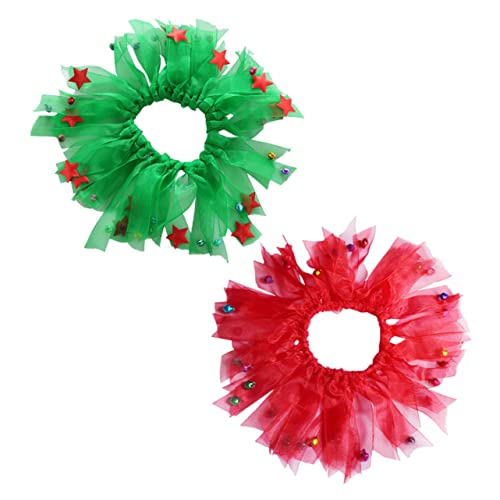 DRESSOOS Weihnachtshalsband Für Haustiere Aus Polyester Hundehalsband Band Modische Halskette Für Haustiere Feiertagsdekor 2er-Pack von DRESSOOS