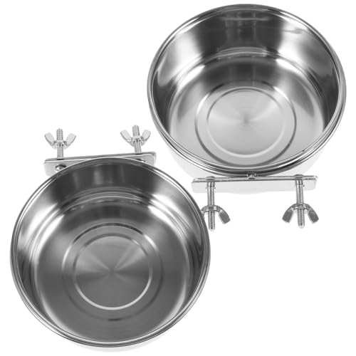 DRESSOOS 2 Stück Edelstahl Futterspender, Sittich Futterspender, Papageienkäfig Futterspender, Vogelkäfig Futterspender, Papageien Hängefutterspender, Futterbecken Für Vögel, Legierung, von DRESSOOS