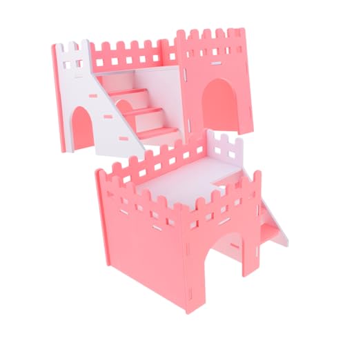 DRESSOOS Doppelstöckiges Versteck Burg Sicheres Stabiles Hamsterversteck Dekoratives Rattenhaus Für Haustiere von DRESSOOS