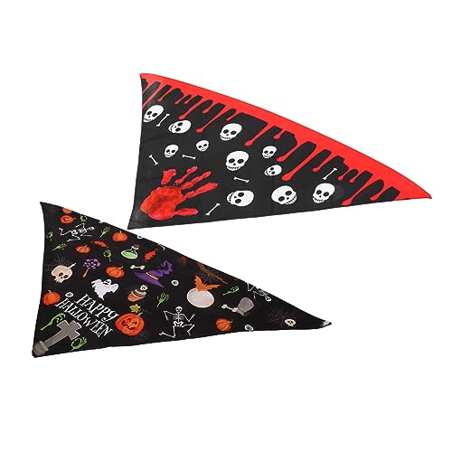 DRESSOOS Halloween Themen Hund Bandanas 2pcs Haustier Hund Bandana Einzigartige Halstuch Halloween Lätzchen von DRESSOOS