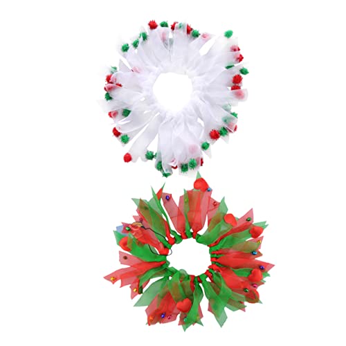 DRESSOOS 2er-Pack Weihnachtshalsbänder für Haustiere Hundehalsbänder aus Band festliches bequemes Weihnachtshalsband für Hunde für Partys Feiertage dekoratives Weihnachtshalsband für Haustiere von DRESSOOS