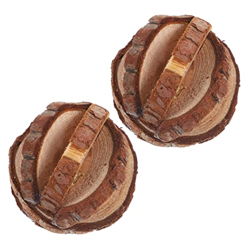 DRESSOOS 2stücke Holzspielzeug Für Kleintiere Kugelförmiges Kauball-Spielzeug Für Hamster Und Kaninchen Molarspielzeug Mit Glocke Für Meerschweinchen Gesund Und Langlebig von DRESSOOS