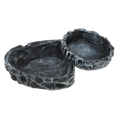 DRESSOOS 2 Stück Reptilien Wasserschüssel, Reptilien Futterschüssel, Schildkröten Wasserschüssel, Terrarium Futterschüssel, Reptilien Futterschüssel, Schlangen Wasserschüssel, von DRESSOOS