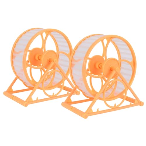 DRESSOOS 2Pcs Papageien Hamster Übung Wheel Vogel Übung Spielzeug 2Pcs (Gelb) Hamsterzubehör Rad Für Hamster Stille Hedgehog Rad Stille Hamster Rad Hamster Spielzeug Chinchilla Spielzeug von DRESSOOS