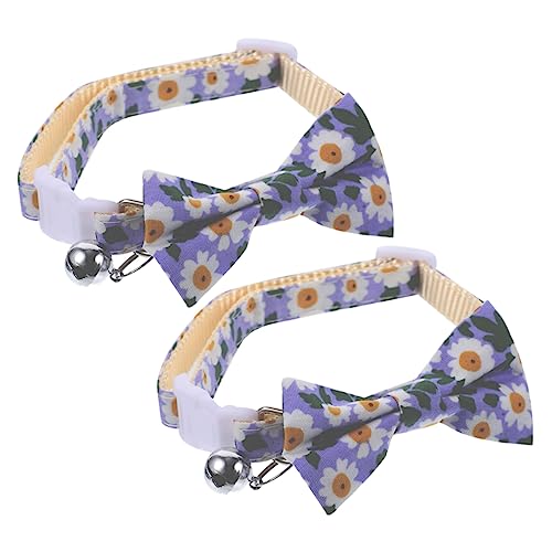 DRESSOOS Schickes Katzenhalsband Mit Fliege Verstellbar Für Kätzchen Halsband Atmungsaktiv Bequem 2 Glöckchen von DRESSOOS