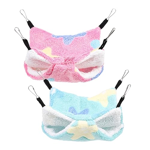 DRESSOOS Hängematten-Set für Haustiere 2-teilig Hängebett für Hamster Spielzeug lebendige Farben für dekoratives Spielen bequem für Hamster Ratten Chinchillas leicht zu reinigen von DRESSOOS
