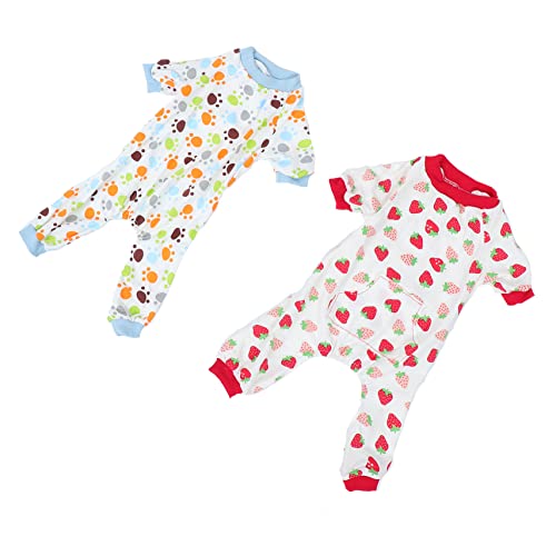 DRESSOOS 2st Haustier-Pyjama Welpe Schlafanzug Für Männer Nachthemd Kinderpyjamas Atmungsaktive 4-Bein-Kleidung Hunde-Bodys Mode Hunde Strampler Haustier Hund Freizeitkleidung Baumwolle von DRESSOOS