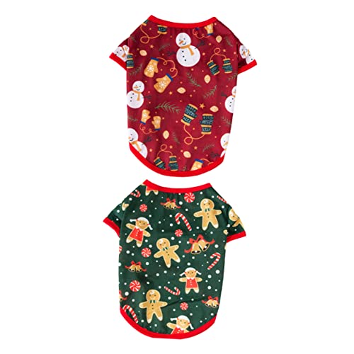 DRESSOOS 2stücke Weihnachtskostüm Für Haustiere Lustige Hundekleidung Für Kleine Hunde Festliche Cartoon-Outfits Für Chihuahua Pomeranian Pudel Und Mops Für Weihnachtsfeiern von DRESSOOS