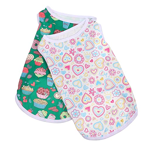 DRESSOOS 2 Stücke Hund Weste Dekorative Muster Haustier Shirt Druck Komfortable Haustier Kleidung von DRESSOOS