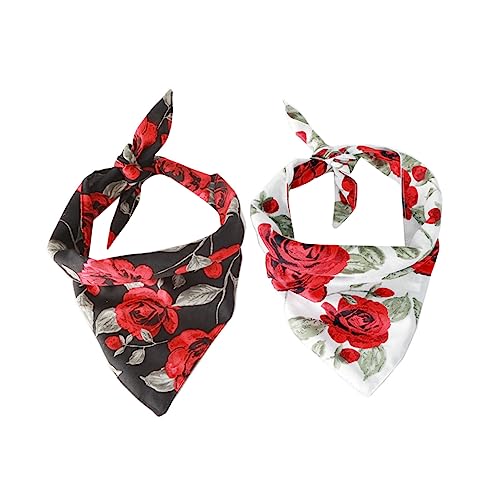 DRESSOOS Speichelhalsband Für 2 Stück Rosenmuster Halsband Lätzchen Haustierbedarf Mate Haustier Hund Welpe Haustier Halskette Hundehalskette von DRESSOOS