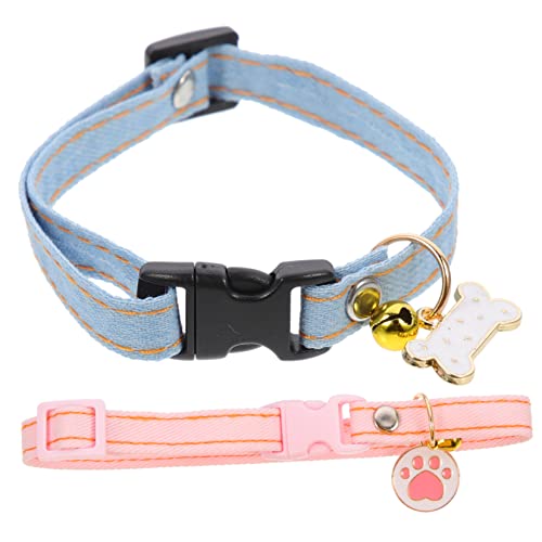 DRESSOOS 2St Katzenhalsband Halskette Katzenhalsbänder Medaillon Abreißhalsband für Katzen Haustierhalsbänder für Katzen trennen Anhänger Katzenkette Zubehör Baby Baumwolle Polyester von DRESSOOS