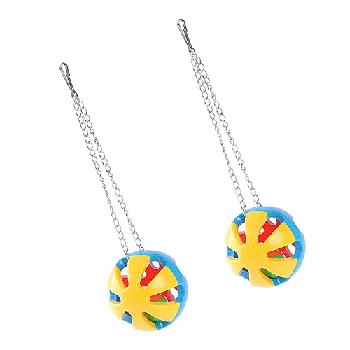DRESSOOS Haustierspielzeug Für Vögel 2er-Pack Dreifarbige Glöckchen Spielzeugbälle Kreatives Hängespielzeug Für Nymphensittiche Sicheres Kunststoffmaterial DRESSOOS Haustierspielzeug Für Vögel 2er-Pack Dreifarbige Glöckchen Spielzeugbälle Kreatives Hängespielzeug Für Nymphensittiche Sicheres Kunststoffmaterial von DRESSOOS